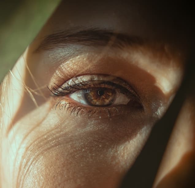 Single eye looking at camera