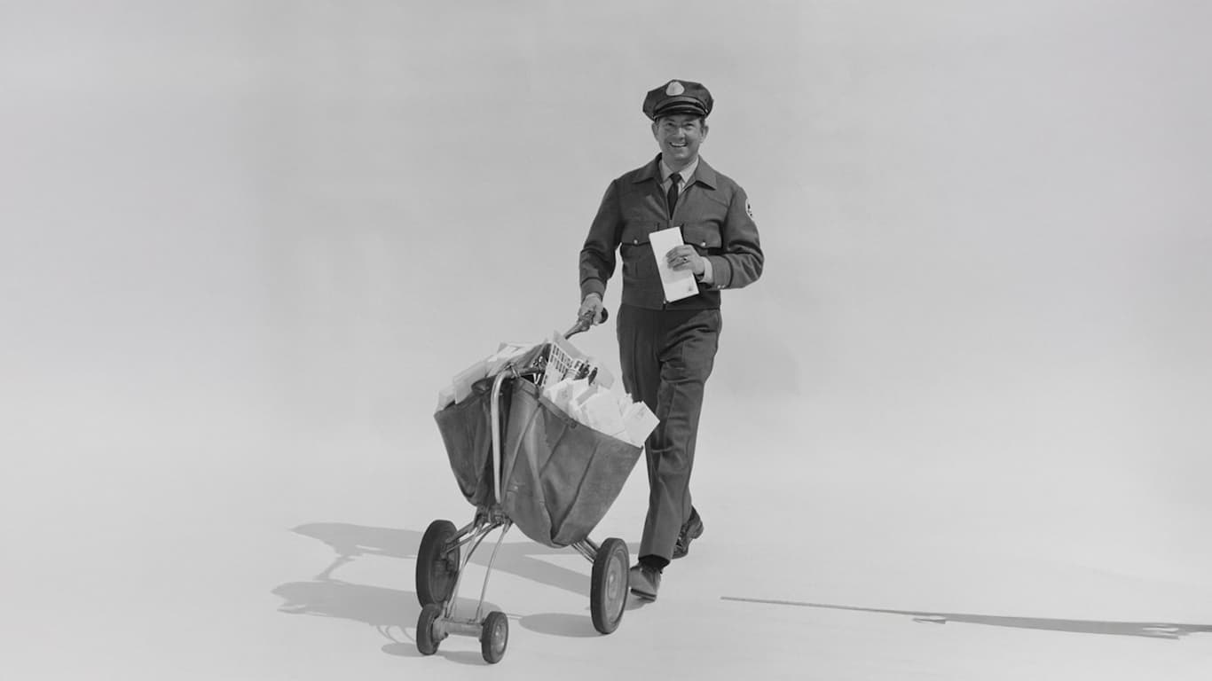 Vintage happy mailman