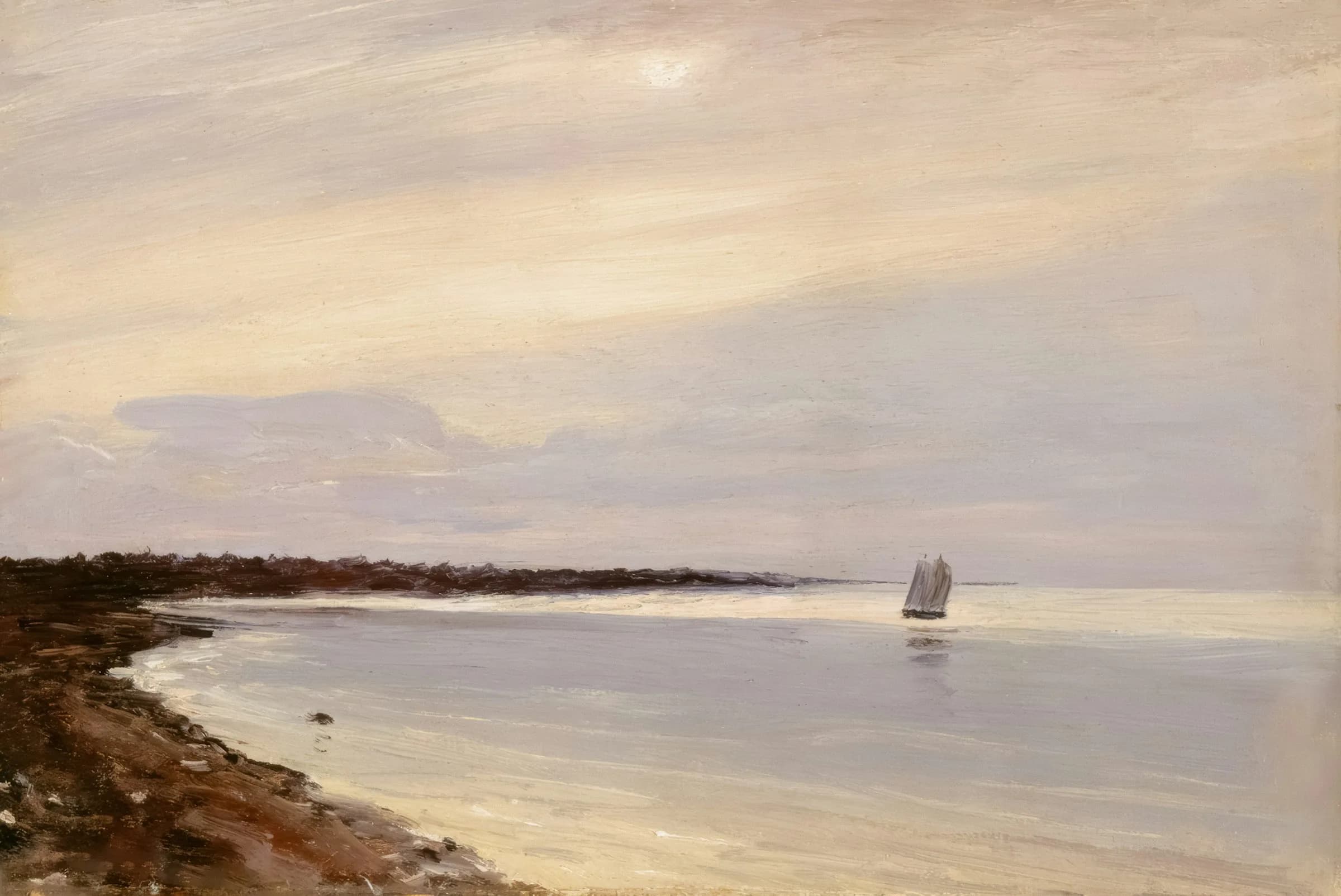 Single boat on calm ocean